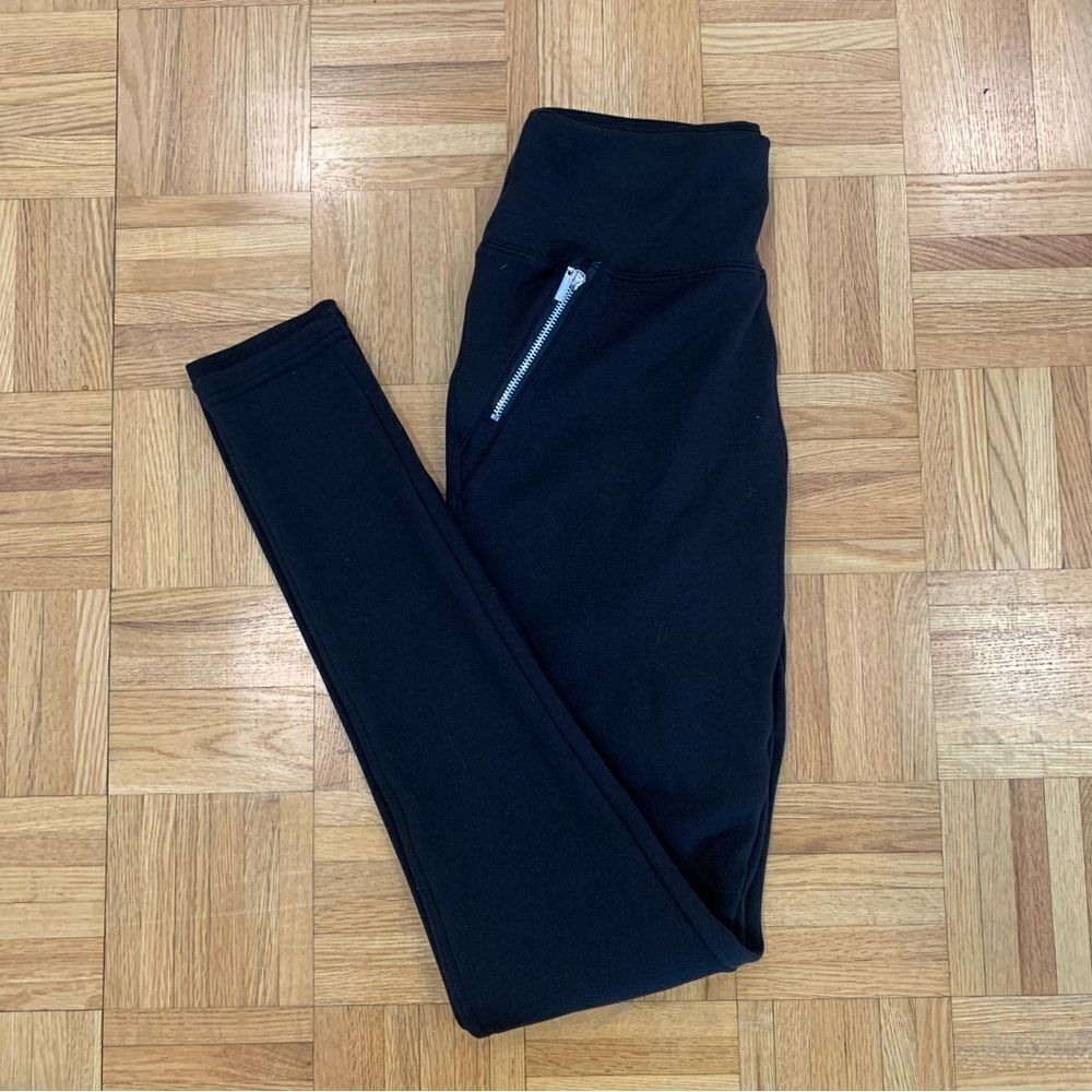 Streetwear Society Zipper Detail Leggings Black Size Medium